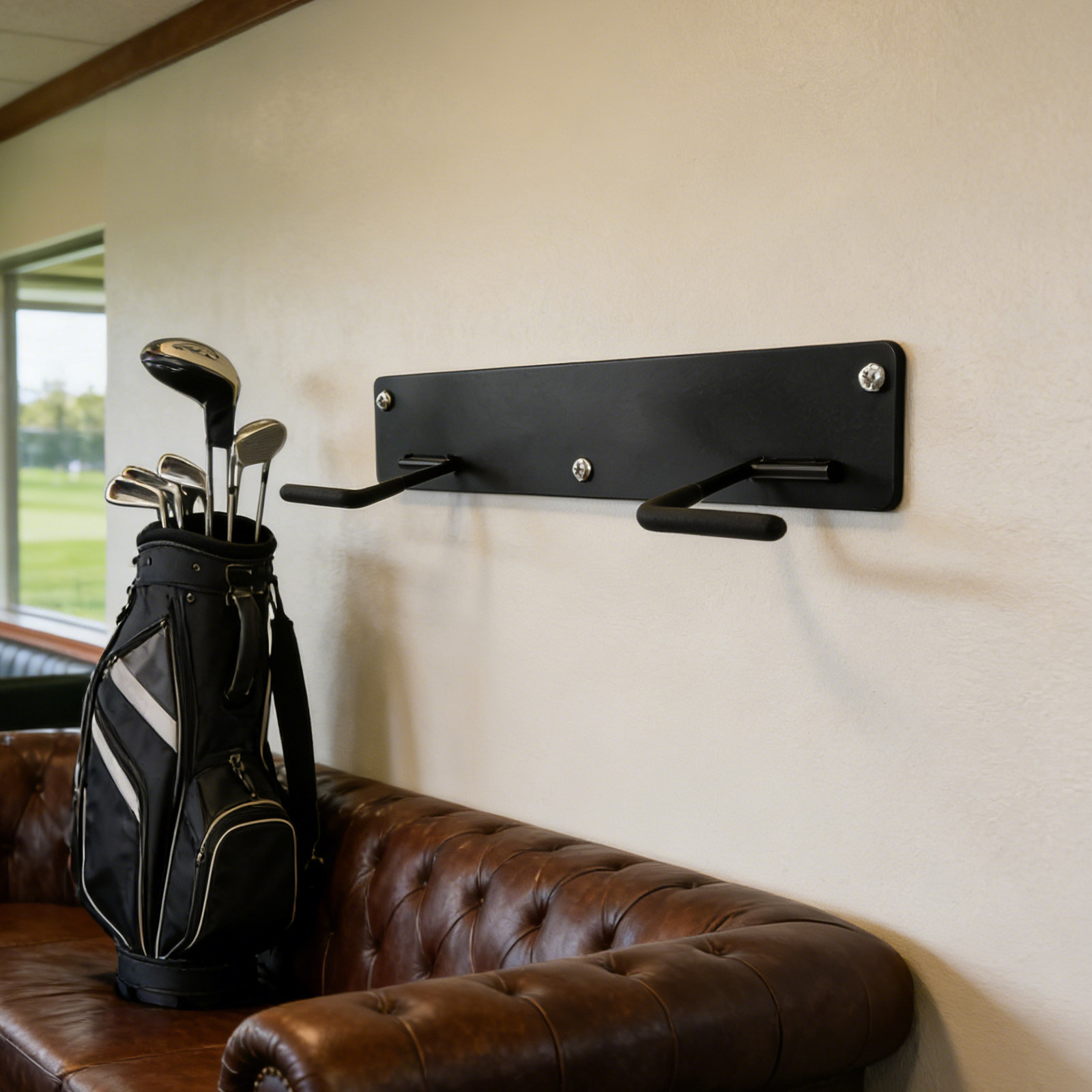 Golf Equipment Garage Storage - Wall Mounted Golf Bag Hanger Rack