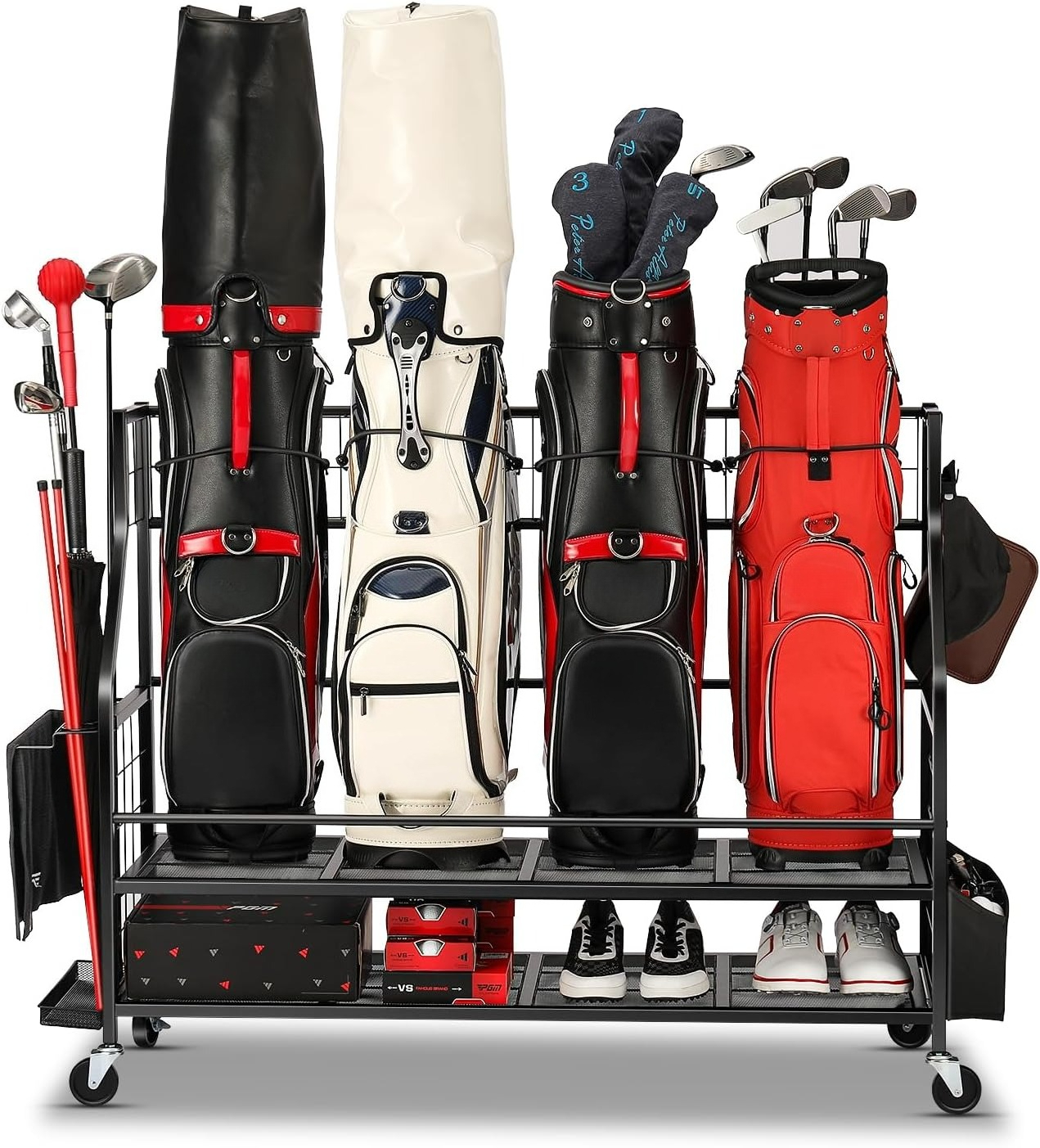 Golf Equipment Garage Storage - Metal Golf Bag Storage Garage Organizer