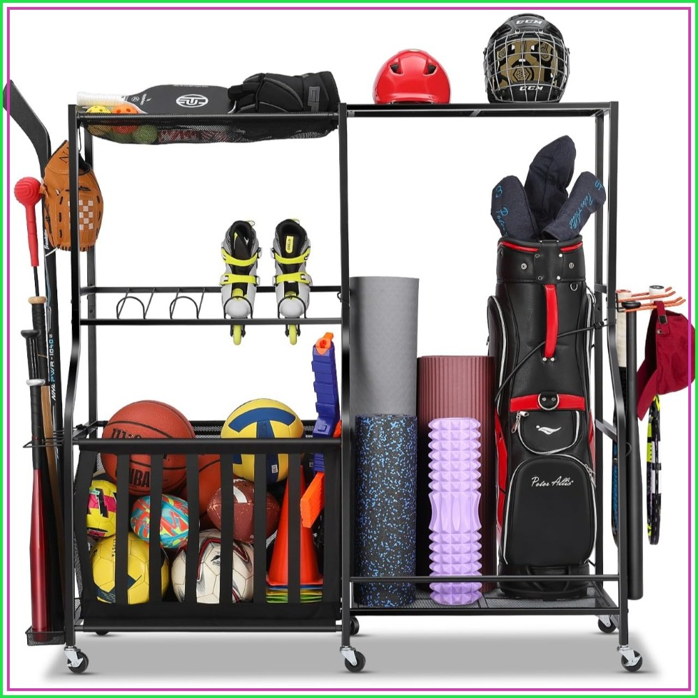Golf Equipment Garage Storage - Heavy Duty Garage Sports Equipment Organizer