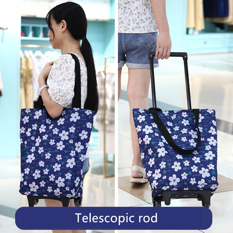 Pull Cart Fold - Folding Shopping Pull Cart Trolley Bag