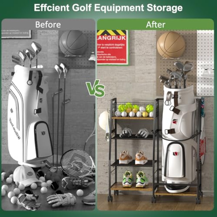Golf Bag Garage Storage Rack w – Golf Equipment Garage Storage Bewertung und Preis