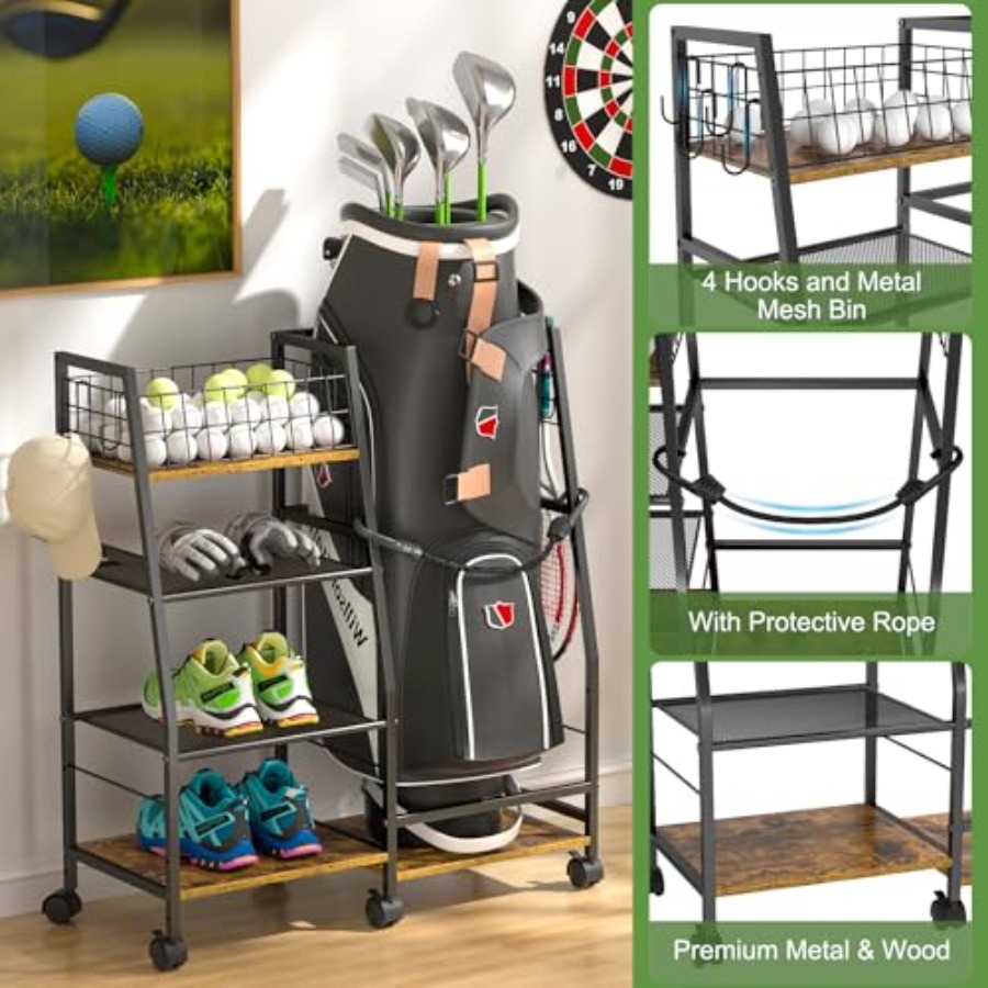 Golf Bag Garage Storage Rack w – Golf Equipment Garage Storage Bewertung und Preis