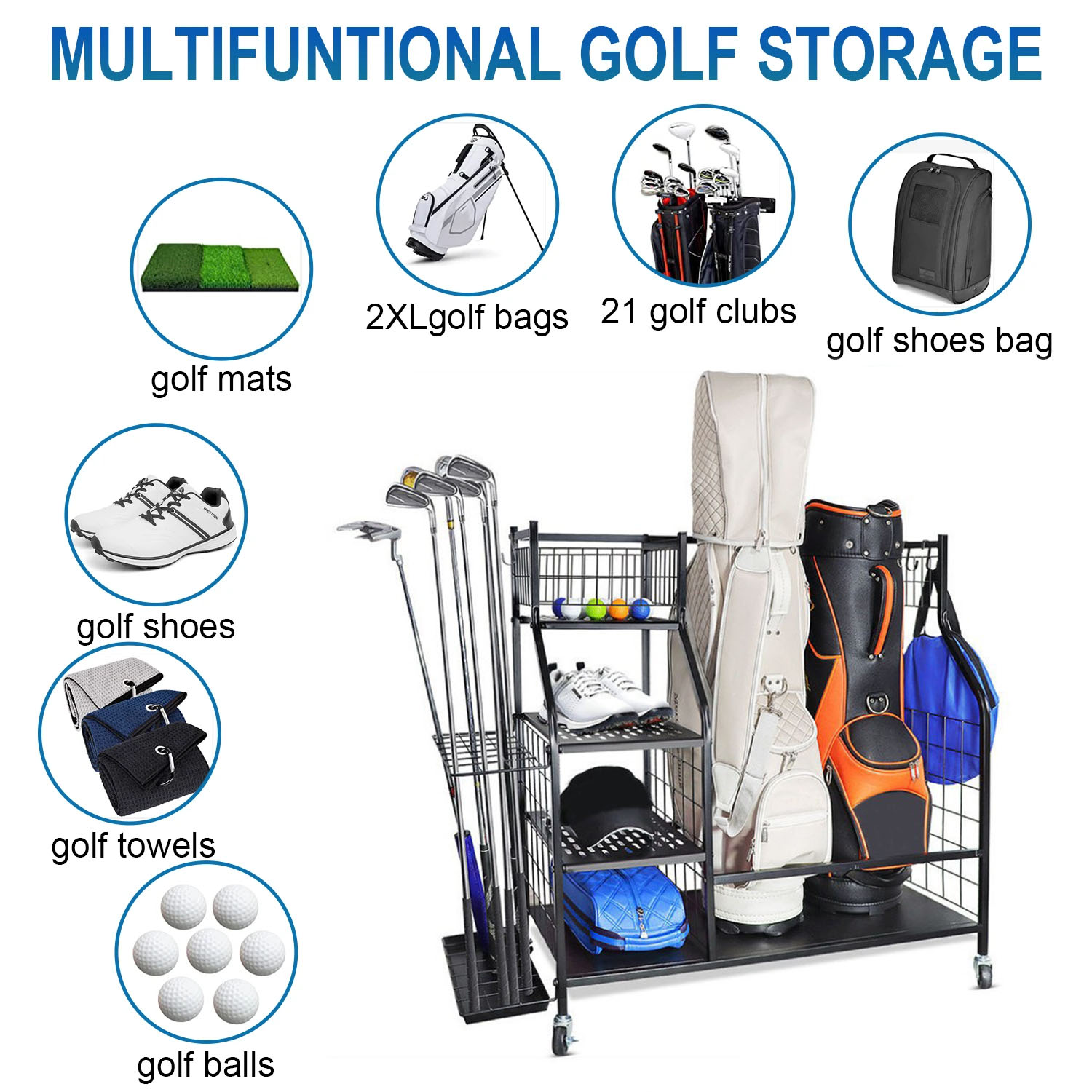 Golf Bag Storage Garage Organi – Golf Equipment Garage Storage Bewertung und Preis