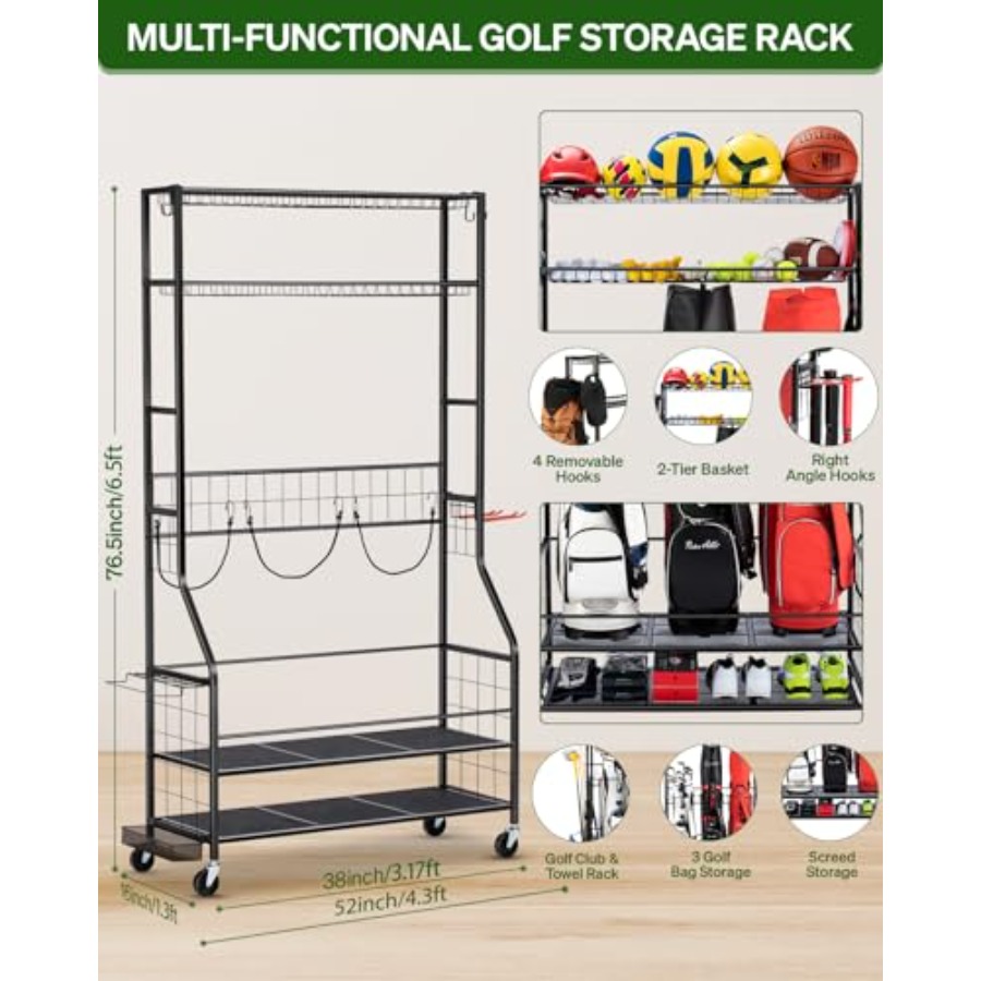 Golf Bags Storage Garage Organ – Golf Equipment Garage Storage Bewertung und Preis