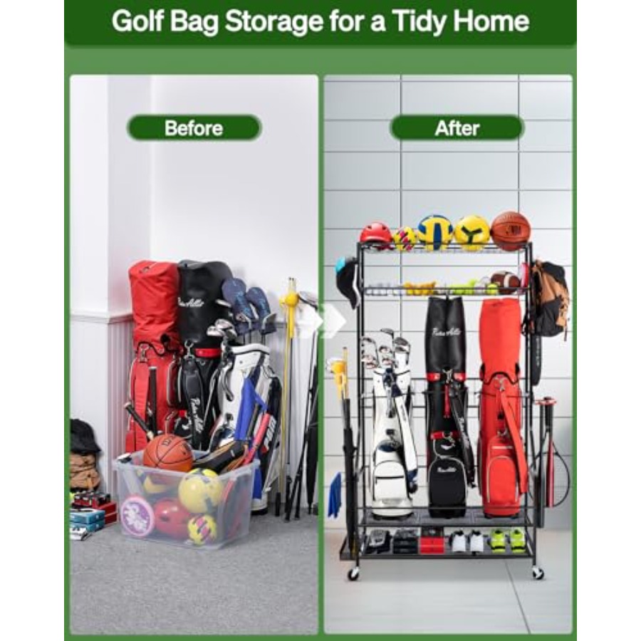 Golf Bags Storage Garage Organ – Golf Equipment Garage Storage Bewertung und Preis
