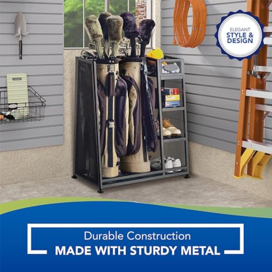 Heavy-duty metal golf bag and  – Golf Equipment Garage Storage Bewertung und Preis