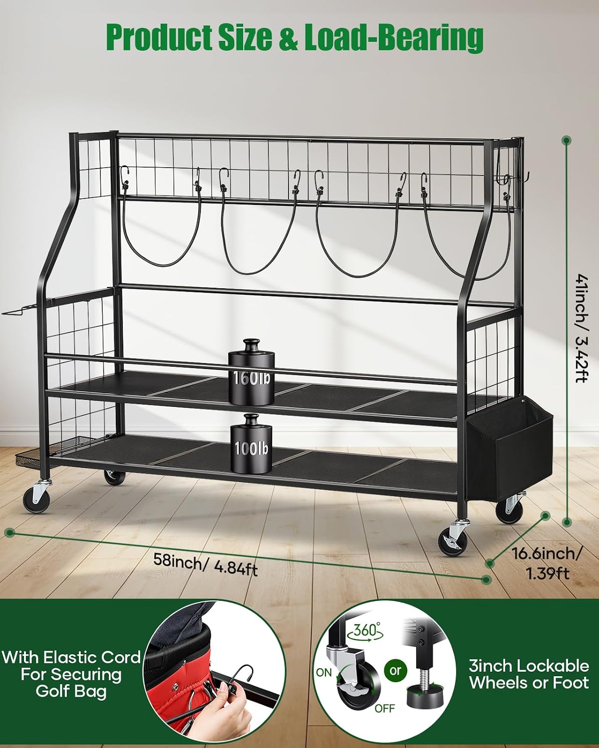 Metal Golf Bag Storage Garage  – Golf Equipment Garage Storage Bewertung und Preis