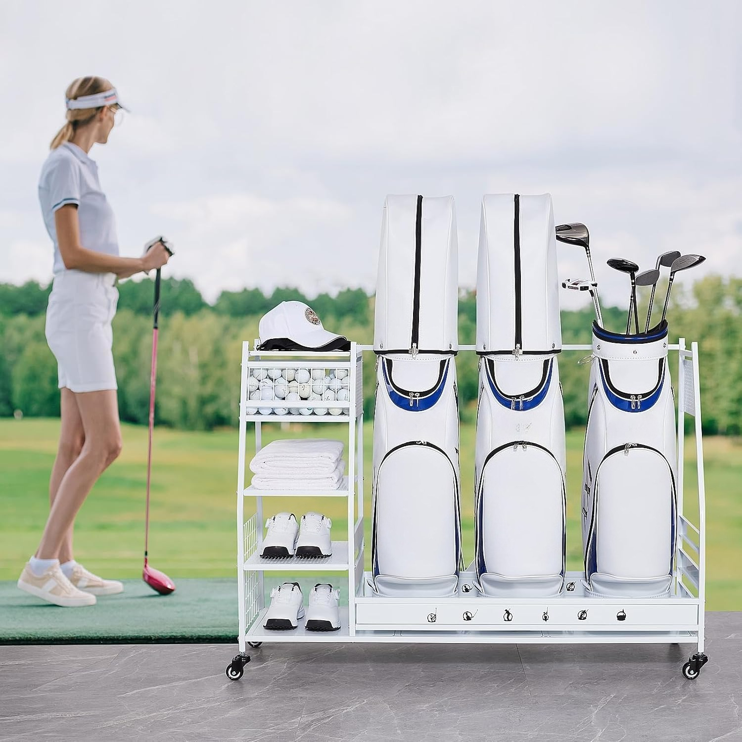 Metal Golf Bag Storage Garage  – Golf Equipment Garage Storage Bewertung und Preis