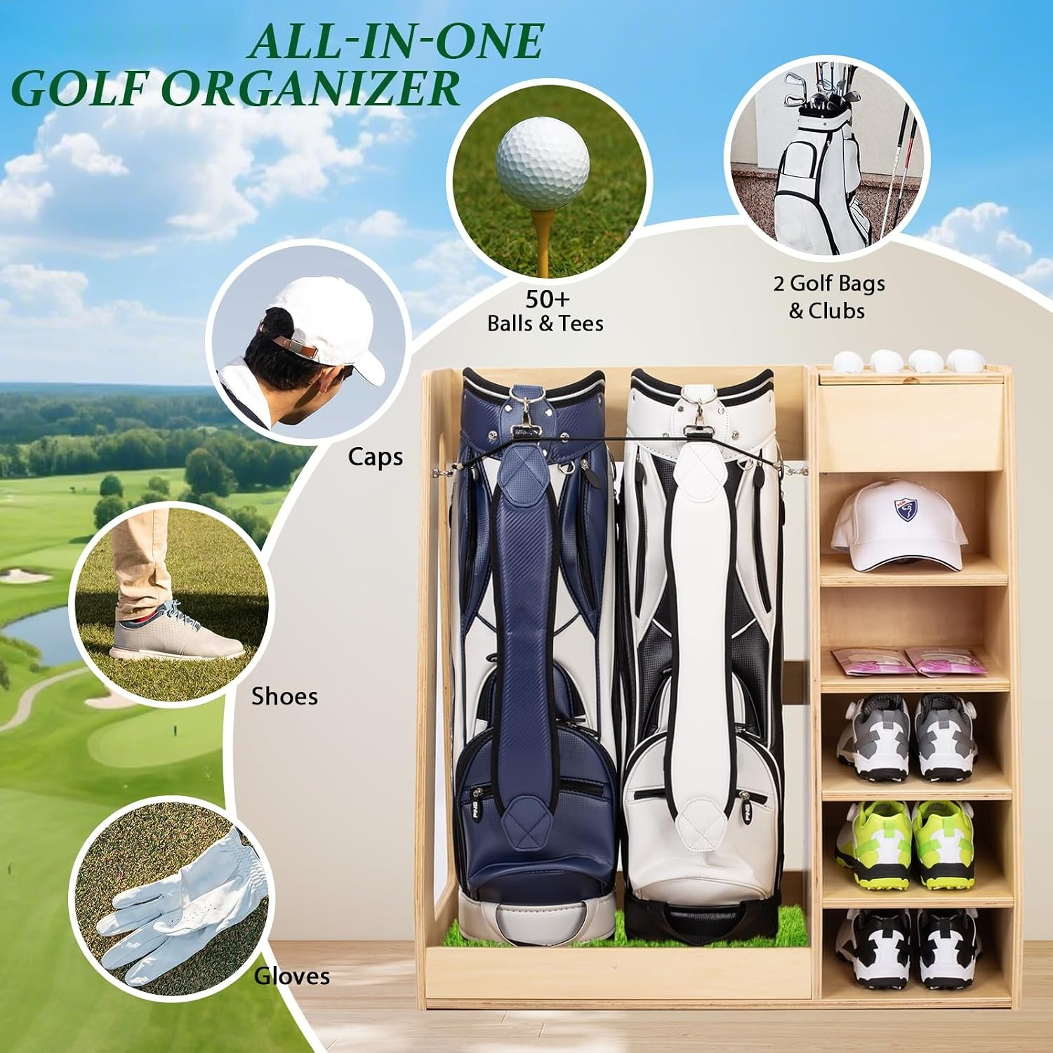 Premium Birch Plywood Golf Bag – Golf Equipment Garage Storage Bewertung und Preis