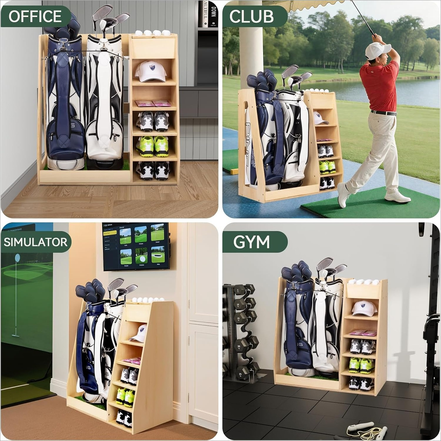 Premium Birch Plywood Golf Bag – Golf Equipment Garage Storage Bewertung und Preis